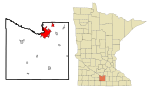 Blue Earth County Minnesota Incorporated and Unincorporated areas Mankato Highlighted